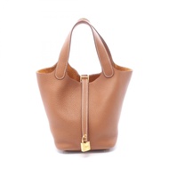【二手】愛馬仕 HERMES 手提包 Picotin Lock PM 金色皮革 Picotin Lock PM 金色女士二手 A