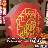 Hardbox Imlek Laser Cutting Octagonal Model Wardrobe Gift Box Hampers Premium CNY-OCT02