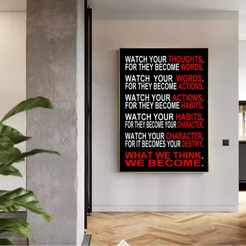 7 Rules Of Life Watch Your Thoughts Art Canvas Print Painting Motivation Quote Wall Picture Office H