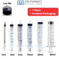 Primes Disposable Syringe Luer Slip 1 Pieces (1ml/3ml/5ml/10ml/20ml/60ml)