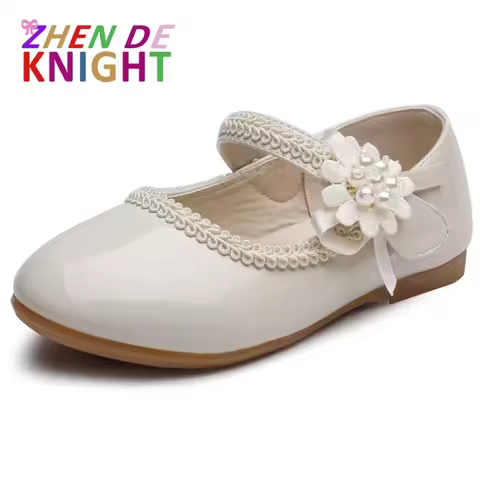 1 2 3 4 5 6 7T New Baby Girls Leather Shoes Flower Kids Shoes Princess Cocktail Party Shoes For Baby