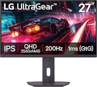 LG 27G610A-B Ultragear QHD 27 Inch (2560 x 1440) IPS Gaming Monitor, 200Hz, 1ms, AMD FreeSync Premiu