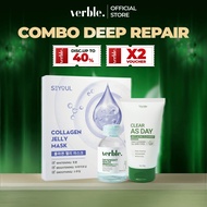 VERBLE Combo Deep Repair Serum Pitted Scar +  Acne Cleaner Anti-Acne As Day + Seyoul Collagen Jelly 