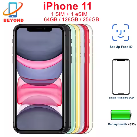 Apple iPhone 11 64/128/256GB ROM 6.1" Original Liquid Retina IPS LCD FACE ID A13 Genuine Unlocked 4G