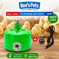 Pet Heating Lamp Chicken Heater Temp Control Warm Air for Chicks Farm Reptiles