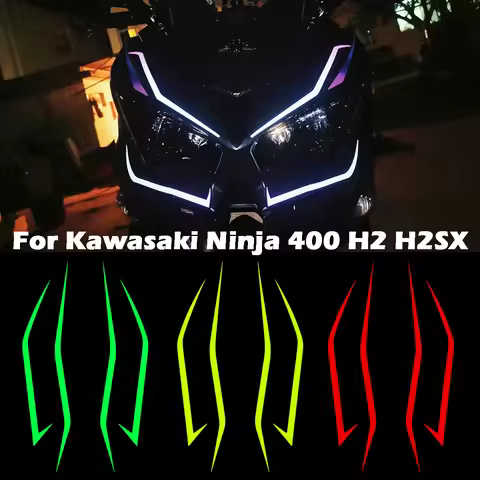 For Kawasaki Ninja NINJA400 H2 H2SX Reflective Moto Head Front Windshield Stickers Motorcycle Fairin