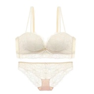 สีดำเซ็กซี่ Push Up Bras และกางเกงชุดตาข่ายลูกไม้เกาหลี Bras โปร่งใสเย็บปักถักร้อย Ensemble Femme 2 