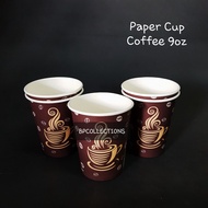 1 PAK 50 pcs PAPER CUP 9oz oz GELAS KERTAS KOPI COFFEE KOMBINASI POLOS TANPA TUTUP ECER