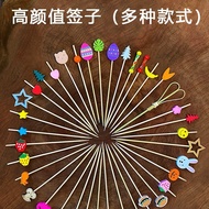 Disposable Fruit Picks Cute Bamboo Sticks Sugar Gourd Skewers Art Toothpicks Sandwich Burger Skewers