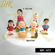 MP U17 - Upin Ipin Kak Ros Rose Plastic Toys Cake Decorations, contents 6