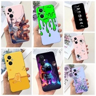 Oppo Reno8 Z Case 6.43'' Aesthetic Cute Cat Flowers Painted Soft Silicone Shockproof Cover Oppo Reno8 Z Phone Case Bumper