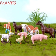 IVANES Figurines Sheep Goat Farmland Worker Animal Model Crafts DIY Accessories Fairy Garden Ornaments