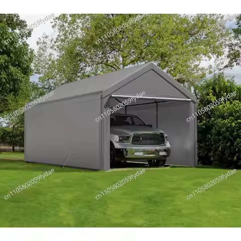 3M x 6m PE Heavy Duty Canopy Steel Canopy Storage Shed, Portable Garage Party Tent with Removable Si