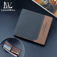 LouisWill Wallet Men Wallets Fashion Long Wallet PU Leather Long Wallet Business Wallets Men's Anti-