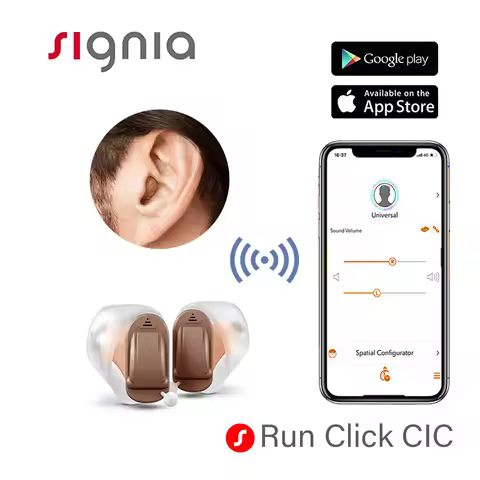 Signia Run Click Invisible CIC Programable Digital Hearing Aid For Deafness 8 Channels Original Ear 
