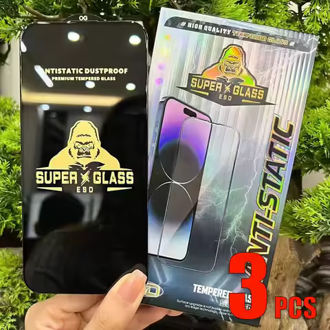 3pcs ESD Tempered Glass OG ANTI STATIC HD Screen Protector Film Cover For iPhone 17 Air 16 Pro Max 1