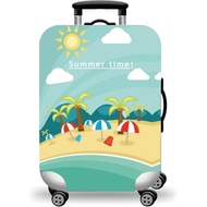 WUJIAONIAO Travel Luggage Cover Baggage Suitcase Cover Protector Skins 18-32 Inch (Beach, L (for 25-
