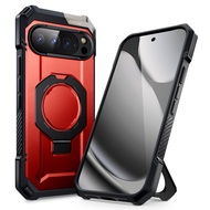 เคสสำหรับ Google Pixel 10 Pro XL กรณีพร้อมขาตั้งด้วงยูนิคอร์นที่จับเข้ากันได้กับ MagSafe เคสแม่เหล็ก