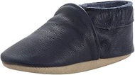 Baby Moccasins Soft Leather Toddler First Walker Shoes (4.5 M US Toddler, Navy), Navy, 0-6 months In