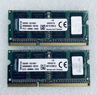 95%新 原裝正品 金士頓 Kingston KVR16S11/8 DDR3 PC3-12800S  16Gb kit (8Gb x2) SODIMM 記憶體 PC Laptop 筆記本用 *Macb