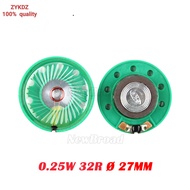 5pcs/lot New Green Ultra-thin Mini speaker 32 ohms 0.25 watt 0.25W 32R speaker Diameter 27MM 2.7CM t