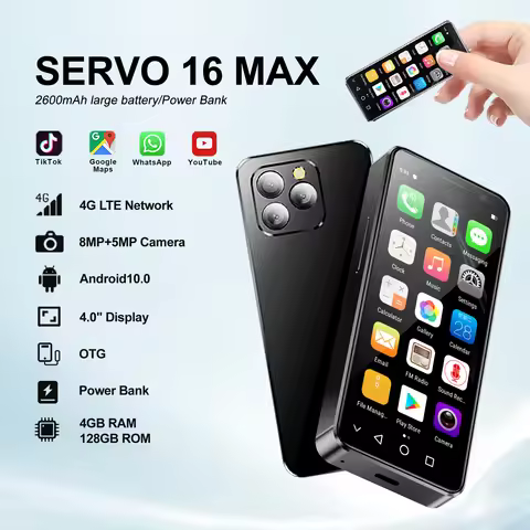SERVO 16MAX 4.0" Mini Smartphone 4G LTE Dual SIM Standby 4GB+128GB Android10 System OTG Play Store W
