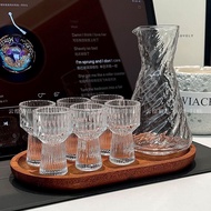 Small Wine Glass White Wine Glass Dispenser Wine Jug Wine Set Conical Vertical Pattern Wine Dispense