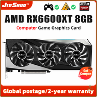 JIESHUO RX6600XT 8GB การ์ดจอ AMD RX 6600 XT 8G GPU Radeon RX 6600XT การ์ดจอเดสก์ท็อปเกมคอมพิวเตอร์ส่