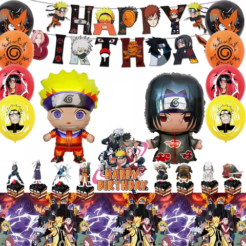 29Pcs Naruto Birthday Party Decorations-Naruto Birthday Decorations Balloon Banner Tablecloth etc Na