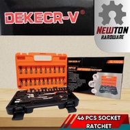 46pcs Chrome Vanadium Socket Set Tool Box Set Ratchet Spanner Wrench Set