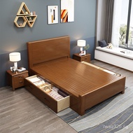 Solid Wood Air Pressure Small Apartment High Box Rice Modern Simple Rice Storage Bed1Rice1.351.5Sing