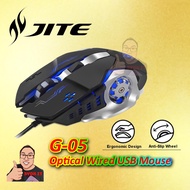 JITE G-05 Gaming Mouse Wired Gaming USB Optical Mouse with 6 Buttons & Adjustable DPI Ergonomic Mous