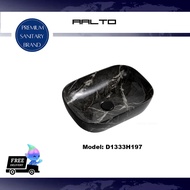 Bathroom Rectangle Vessel Sink Countertop Ceramic Porcelain Black Marble Top Wash Basin  D1333H197/D