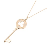 【二手】蒂芙尼 (Tiffany & Co.) 四葉草鑰匙 3PD 項鍊，頸圍 45.5 厘米，K18PG（玫瑰金）鑽石四葉草鑰匙 3PD 項鍊