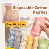 [9E] 5pcs or 10pcs Disposable Panties Ladies Pure Cotton Sterile Travel Business Trip Shorts Portabl