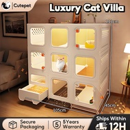 Luxury cat Villa Rumah kucing Cat villa with litter box large cat villa house rabbit cat cage 猫笼