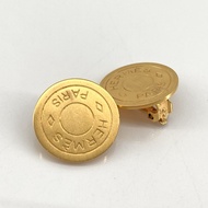 【二手】愛馬仕 (Hermes) Sellier 圓形鍍金耳環
