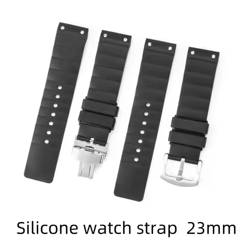 Silicone watch strap stainless steel fold Clasp watchband Dedicated interface for CARTIER SANTOS DE 