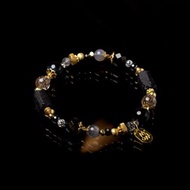 火光之美 I 碧璽黑銅髮晶藍虎眼手鍊 C1652