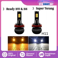 (Price per set right Kiri) 2 Color LED Car Fog Lights H4 and H11 WHITE + YELLOW