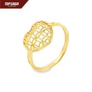 Top Cash Jewellery 916 Gold Ancient Coin Heart Ring