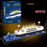 Titanic Building Block Toy Titanic Giant Boy Girl Puzzle Cruise Ship Brick Model Kit 3D Block Boat M
