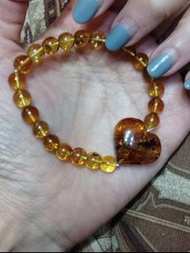 天然俄罗斯blingbling花珀❤️+蓝珀手串7mm圆珠手串