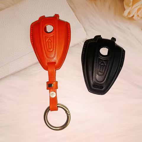 For BMW R18 2020-2024 R18B Bagger R18 Transcontinental Leather Motorcycle Key Cover Case Fob Keychai