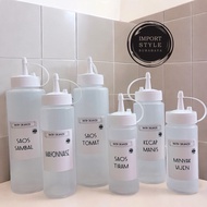 Sauce bottle, sauce, COOKING OIL, SQUARE LABEL 200ML 400ML 700ML bottle refill pantry, sauce contain