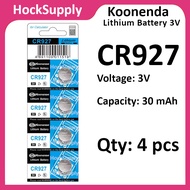 [4pcs] Koonenda CR927 Battery Lithium Battery 3V 927