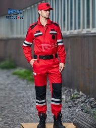 R56 New Red Emergency Rescue Suit Long-sleeved Anti-static Suit Outdoor Earthquake Water Fire Rescu