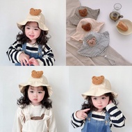 Baby Hat Baby Bucket Hat Cute Bear Plaid Hat 4-24 Months