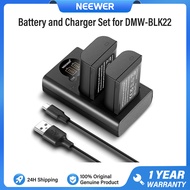 NEEWER แบตเตอรี่สำรอง 2400mAh พร้อมชุดชาร์จ สำหรับ DMW-BLK22 เหมาะกับ Panasonic Lumix DC-S5 GH5 II S