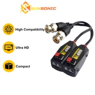 8MP 4K CCTV Passive Video Balun BNC Connector Adapter Transmitter & Transceiver (Red)